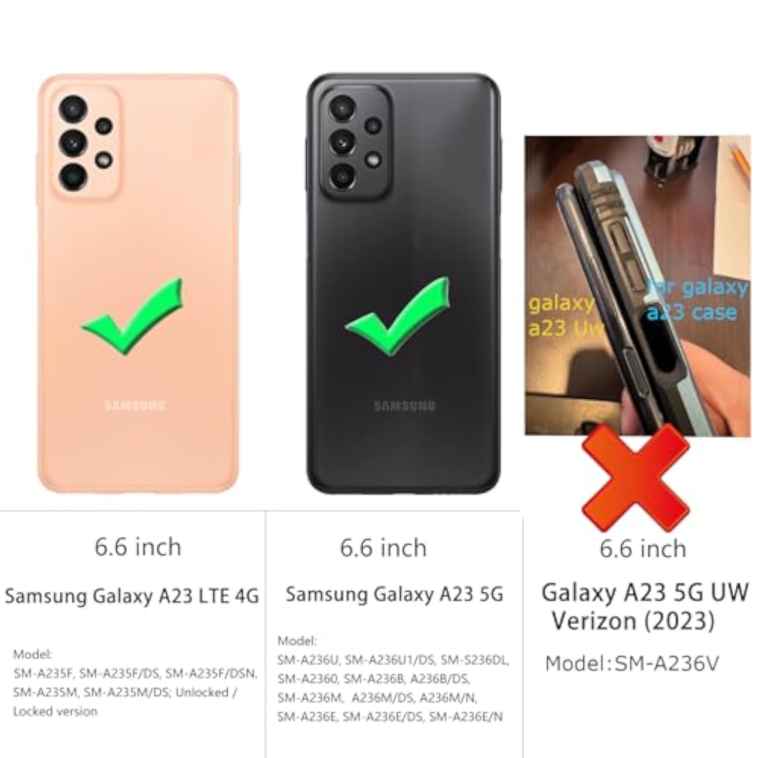 For Samsung Galaxy A23 5G Case: Phone Case With Screen Protector For Samsung Galaxy A23 5G,Not For Galaxy A23 Uw - Black