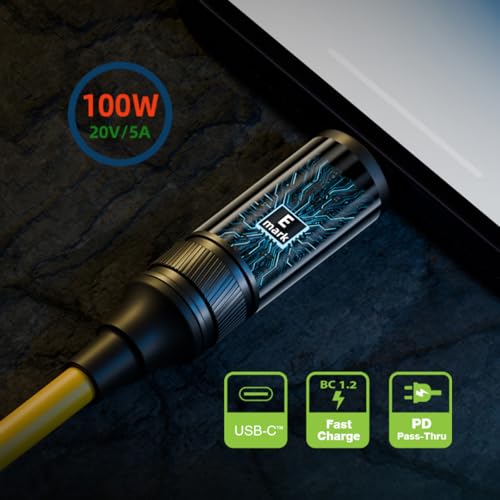 Smart LED Display USB-C USB4 Cable 20Gbps Data 100W Power 8K Video Compatible with Laptop Disk Phone Type-C Male to Male Cable (1.0m)