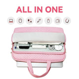 Laptop Case Bag Women Men Computer Sleeve Compatible With Macbook/Dell/Hp/Acer/Asus, Waterproof Shoulder Carrying Briefcase, Pink, 15.6-16 Inch