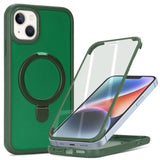 For Iphone 13 Mini Case With Magnetic Ring Stand And Built-In Screen Protector,For Apple Iphone 13 Mini Phone Cases With 360 Full Body Protective And Magsafe For Men Women Gril-Dark Green