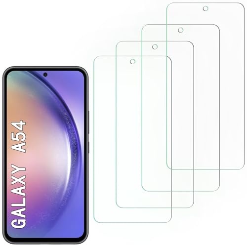 [4 Pack] Screen Protector Compatible with  Galaxy A54,Scratch Resistant,Easy-Install,Bubble Free,Anti-Fingerprint,Tempered Glass Compatible