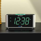 Emerson ER100202 Smartset Dual Alarm Clock Radio with USB Port and QI Wireless Phone Charger with Bluetooth, All Qi Compatible Phones