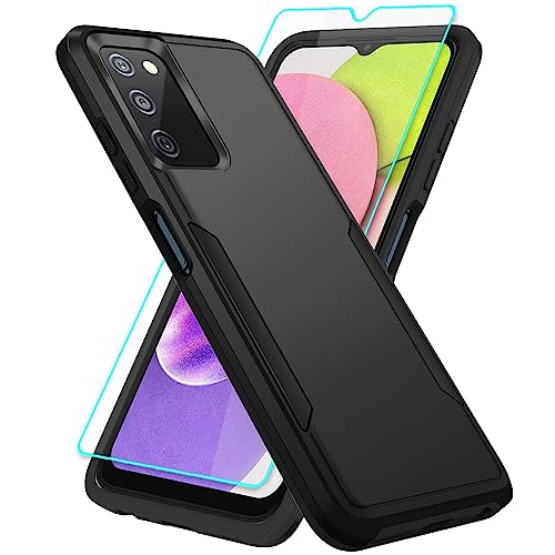 for  Galaxy A03S Case, Galaxy A03S Phone Case with HD Screen Protectorr [Military Grade Drop Tested], Double Layer Protective Phone Case