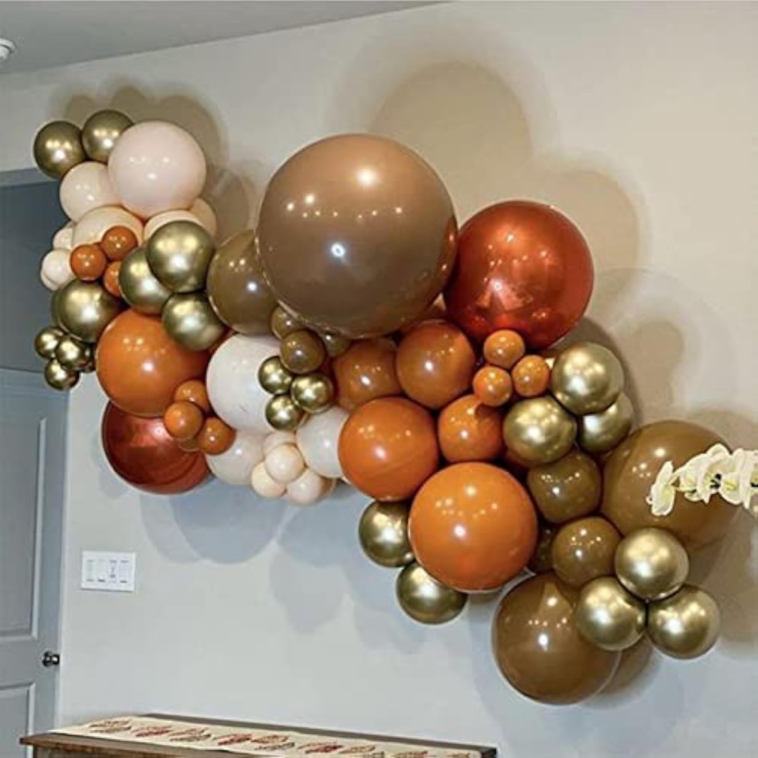 Fall Balloon Arch Kit 133pcs Orange Gold Brown Balloons for Thanksgiving Baby Shower Party