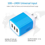 Usb Charger Plug, 2Pack 3.1A 3-Multi Port Usb Wall Charge Brick Adapter Charging Block Cube Box For Iphone 17/16E/16/15/14/13 Pro Max/12/Xs/X Ipad Samsung Galaxy A17 A16 A56 A15 5G S25 S24 S23