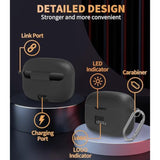 JBL Tune 230NC TWS Case Cover, Silicone Protective Portable Scratch Shock Resistant Logo Visible Design Cover Compatible with JBL 230NC Earbuds Charging Case with Carabiner - Black