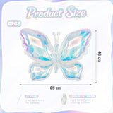 Iridescent Butterfly Balloons, 6 Pcs Iridescent Butterflies Foil Balloons Rainbow Clear Balloons Helium For Butterfly Themed Wedding Birthday Spring Garden Baby Shower Party Decorations