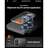 Spigen Camera Lens Screen Protector [GlasTR EZ Fit Optik Pro] Designed for iPhone 17 | iPhone 16 Plus | iPhone 16 [Case Friendly] - Black [2 Pack]
