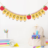 Back to School Banner Pre-Strung Apple & Pencil Garland for Classroom & Parties