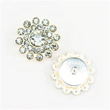 50 Pcs Rhinestone Embellishments Crystal Decoration Brooch Button Flat