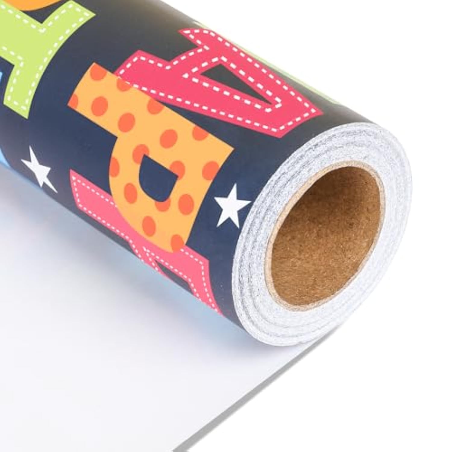 Colorful Birthday Wrapping Paper Roll - 17"x32.8', Fun Gift Wrap for Kids