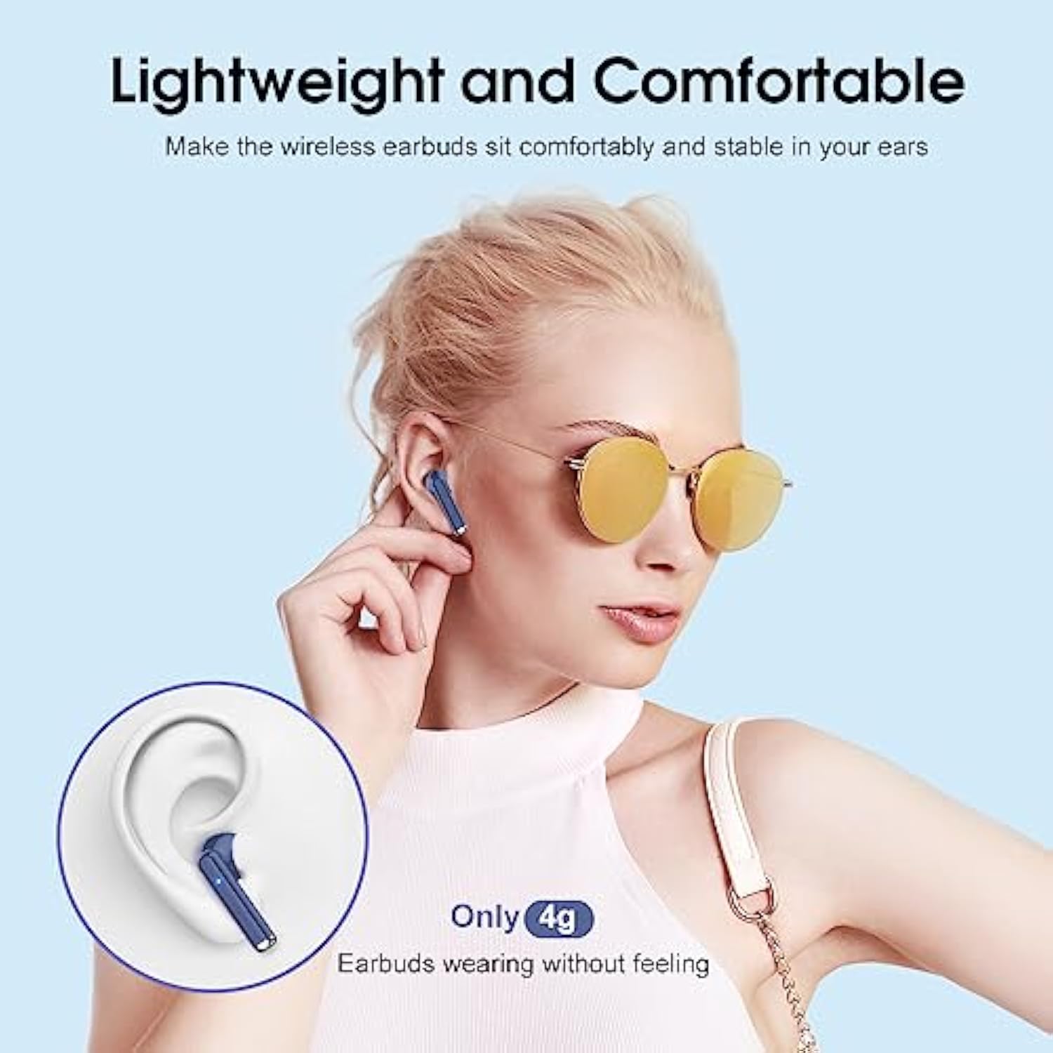 Wireless Earbuds, Bluetooth 5.3 Headphones With 4-Mics Clear Call And Enc Nois