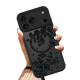 Case for iPhone 17 Pro Max 6.9 Inch (Compatible with MagSafe) Floral Flowers Design Translucent Phone Cover Soft TPU + Hard PC Anti-Scratch
