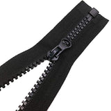 2Pcs 26Inch Separating Bottom Zipper #5 Black Plastic Jacket Zippers W