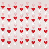 96 Red White Pink Heart Garland - No Diy - Valentine'S Day Party Decorations Supplies, Valentine'S Day Hanging String Garland Banner For Wedding Engagement Anniversary Valentines Day Decor