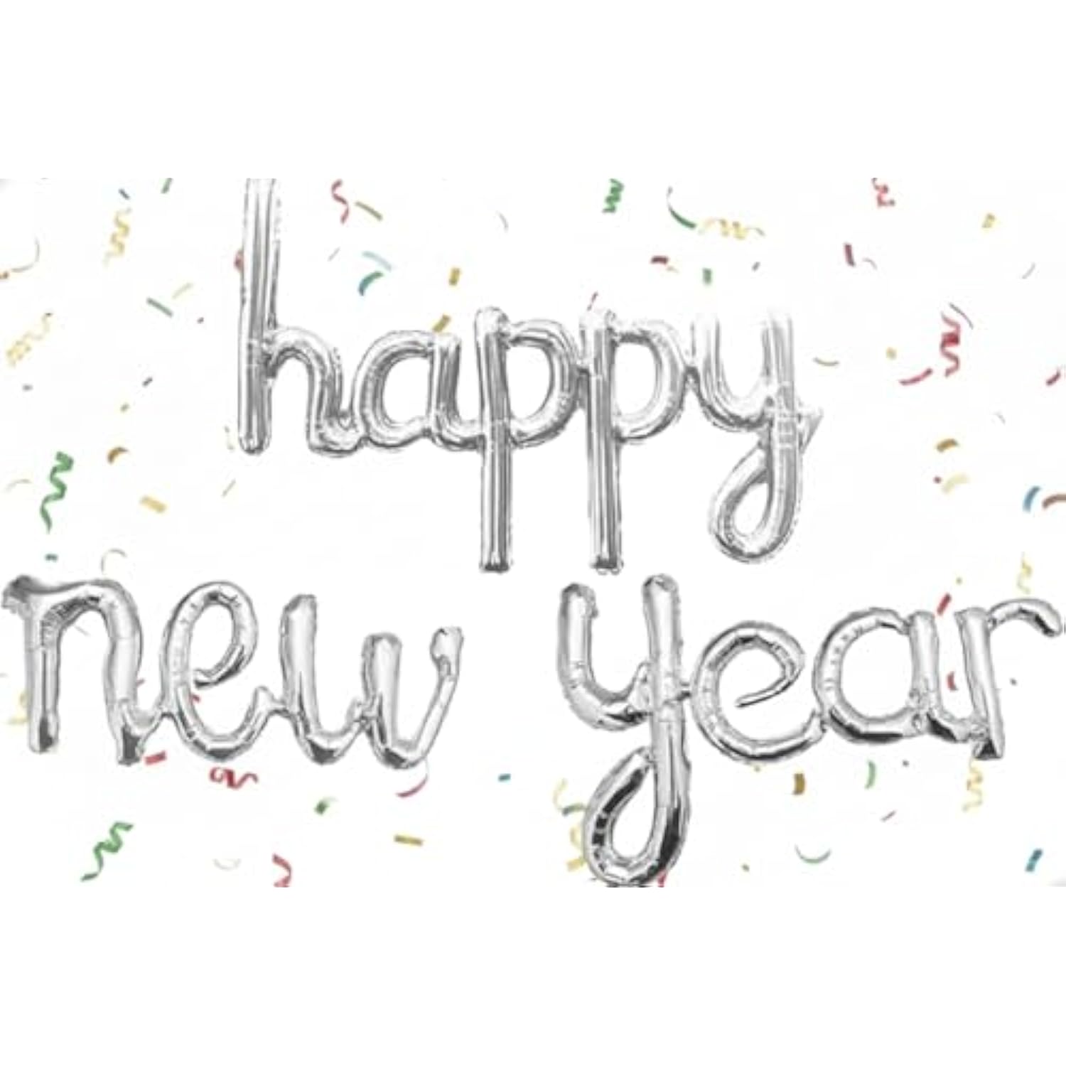 Sliver Happy New Year Balloons 2026, New Years Eve Balloons, Nye Decorations 2026, Foil Party Balloon Eve Decorations Supplies