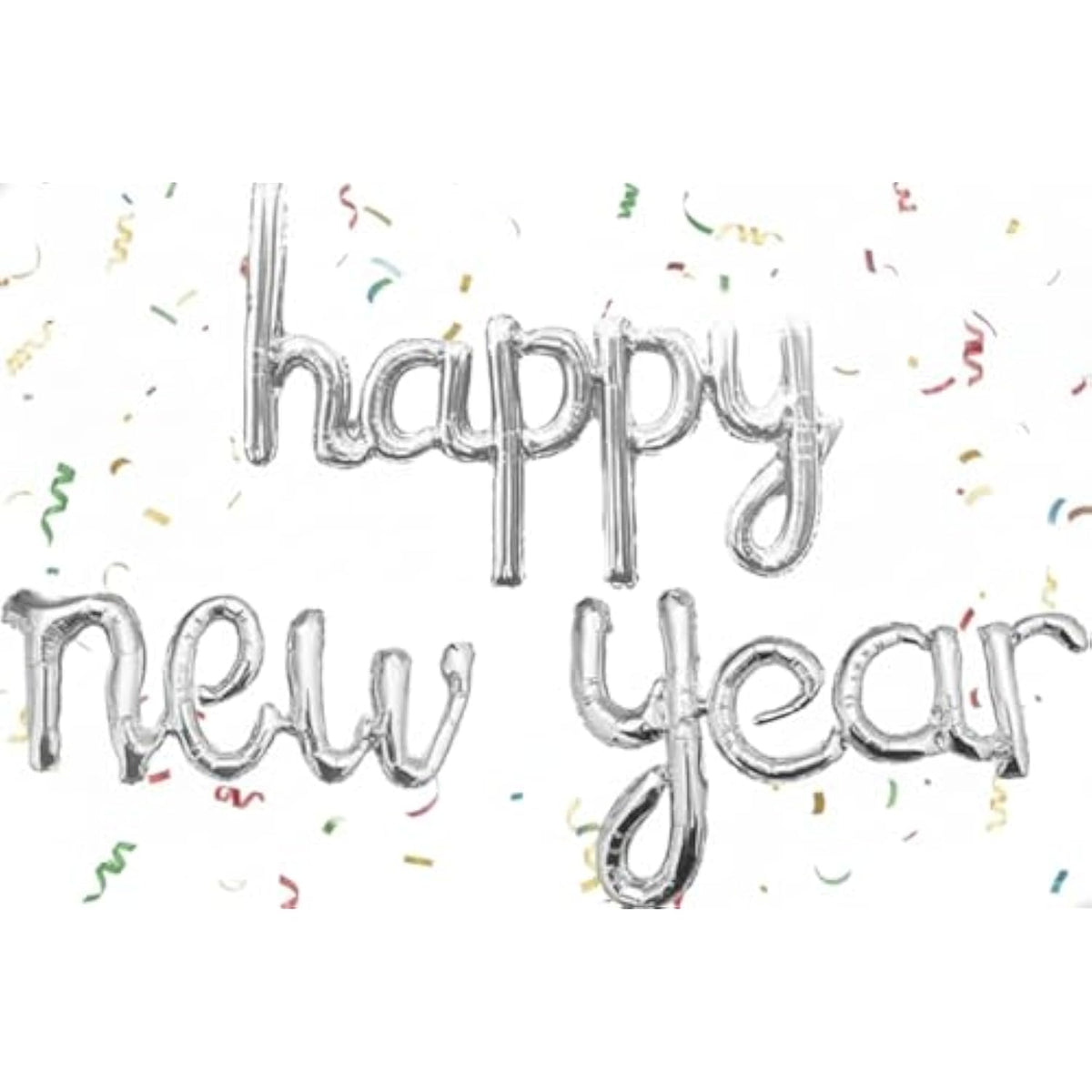 Sliver Happy New Year Balloons 2026, New Years Eve Balloons, Nye Decorations 2026, Foil Party Balloon Eve Decorations Supplies