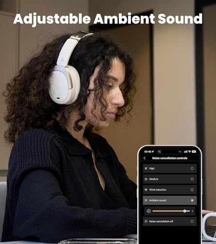 W80 Over Ear Headphones with -49dB Active Noise Cancelling, LDAC Hi-Res Wired & Wireless, AI Clear Call, Fast Charging, Multipoint Connection,