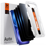 4-Pack Privacy Screen Protector for iPhone 16 [6.1"], 10X Protection, Auto Align, Case Friendly