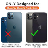 For Iphone 12 Case,With Screen Protector And Camera Cover,[Military Grade] 16Ft.Drop Tested Cover With Magnetic Kickstand Protective Case For Iphone 12 Pro, Black