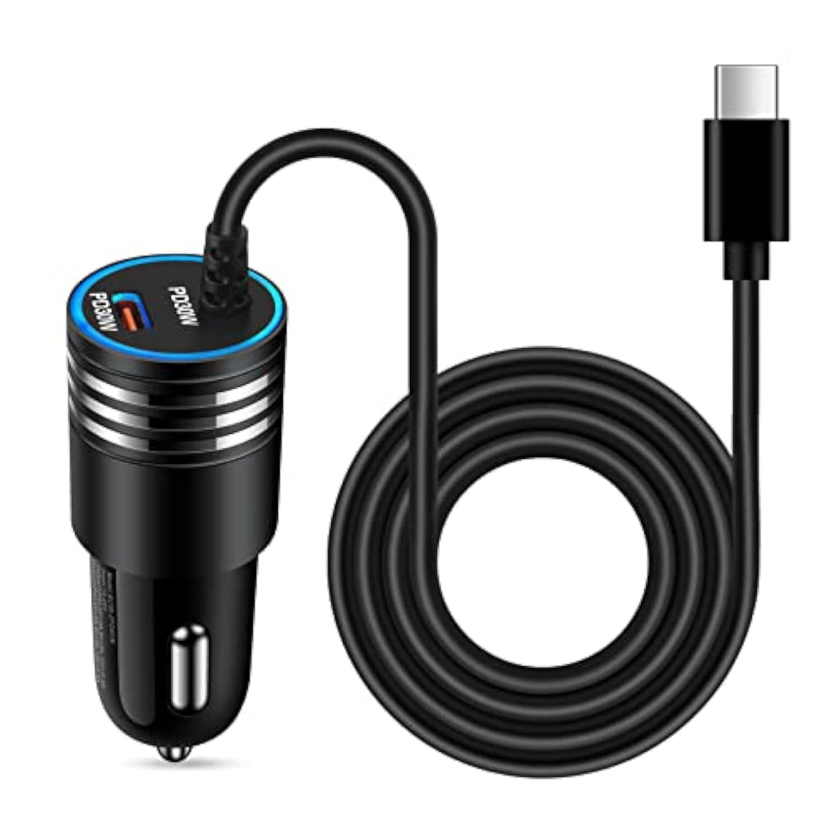 60W Super Fast Charging Android Car Charger Type C Rapid Samsung Car Charger With 3Ft Built-In Usb C Cable For Samsung Galaxy S25 Edge S24 Ultra S23 Fe S22 S21 S20 A56 A36 A16 A35 A54 A14 A53 A23 A13