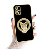 Samsung Galaxy A71 5G Case with Glitter Butterfly Kickstand for Women and Men, Black