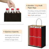 50Pcs Gift Bags 8X4.25X10.5 Inches Kraft Paper Gift Bags With Handles Bulk For Shopping, Wedding, Party Favor, Merchandise, Retail, Black Paper Sacks