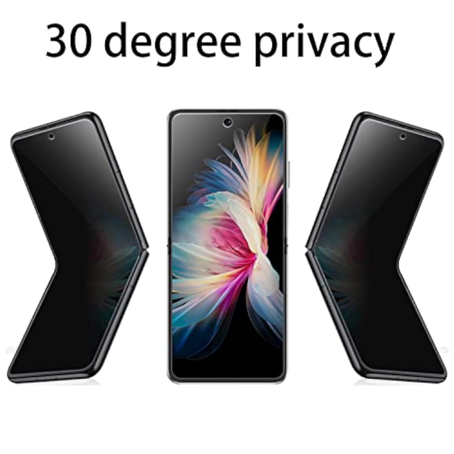 Anti-Spy Inner Screen Protector Designed For Samsung Galaxy Z Flip 4 5G 2022 And Privacy Outer Screen Protector Soft Anti-Scratch Film Anti-Peeping Full Glue