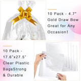 10 Pcs Sturdy Diy Bulk Gift Baskets, Basket For Gifts Empty, Kraft Market Tray Cardboard Basket With Handles, Gift Basket With Paper Shred Filler Kit For Valentines Christmas Weddings