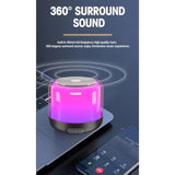 Portable Bluetooth Speakers With Colorful Lights, Loud Sound, Small Bluetooth Speaker With Wireless Stereo Pairing, Hifi Sound, Long Playtime,For Shower,Home,Outdoor-W