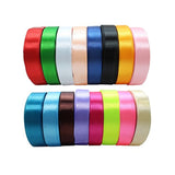 Jesep 16 Rolls 400 Yards Solid Satin Fabric Ribbon Multi-Color Packing