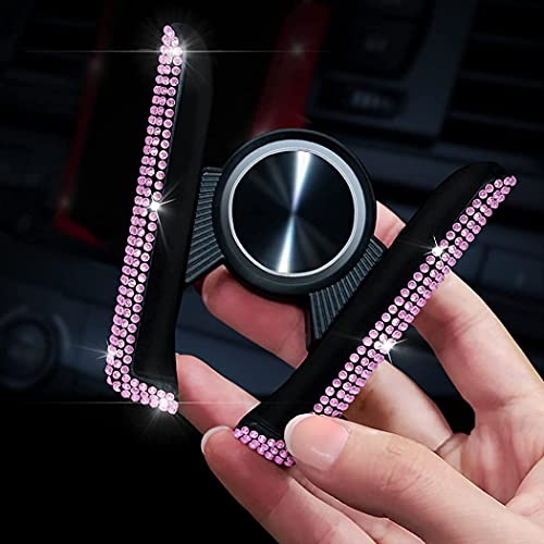 Bling Car Phone Holder, 360 Degrees Adjustable Crystal Auto Mount Holder for Dashboard,Windshield and Air Vent (Pink)