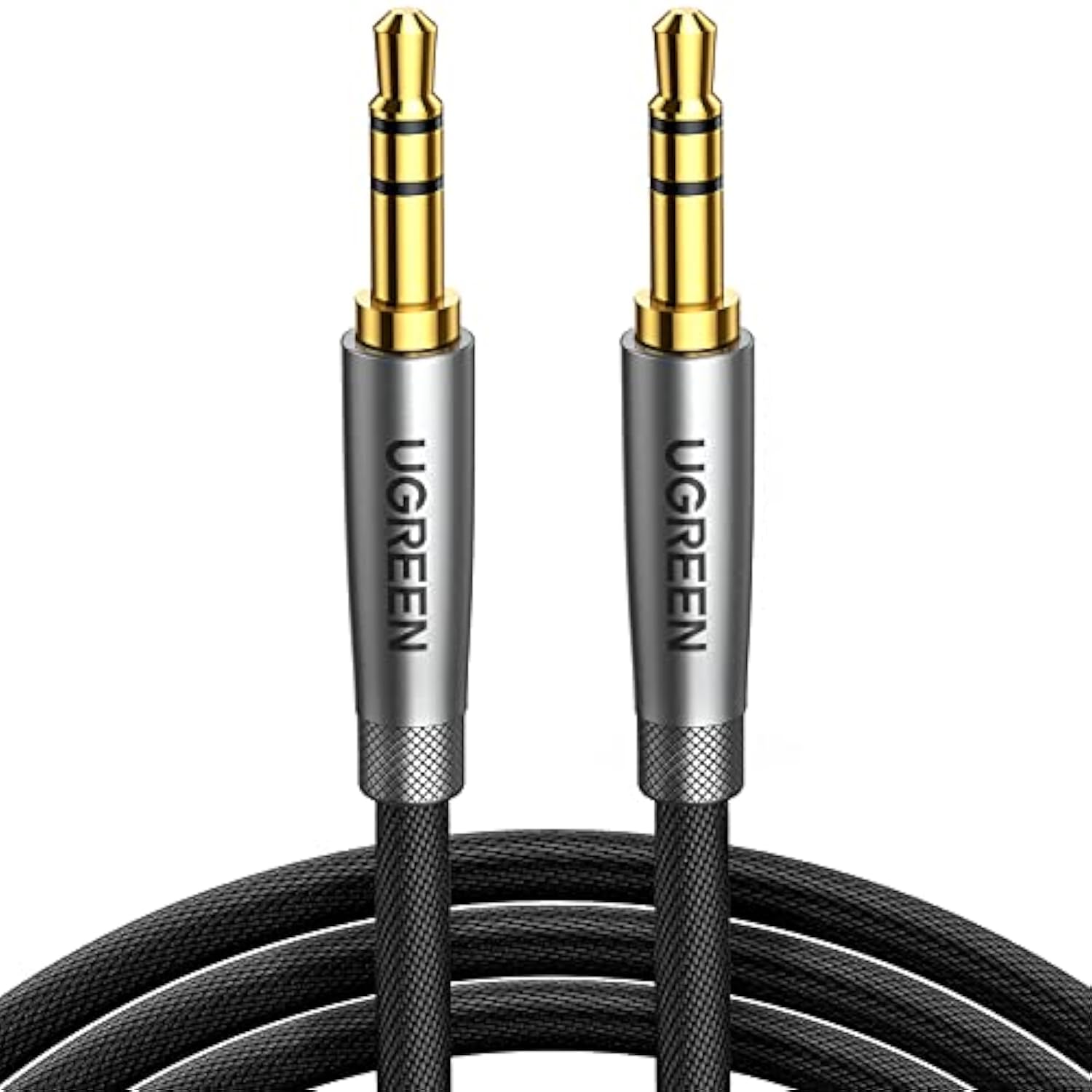 UGREEN 3.5mm Audio Cable Nylon Braided Aux Cord Male to Male Stereo Hi-Fi Sound for Headphones Car Home Stereos Speakers Tablets Compatible with iPhone iPad iPod Echo More 3FT