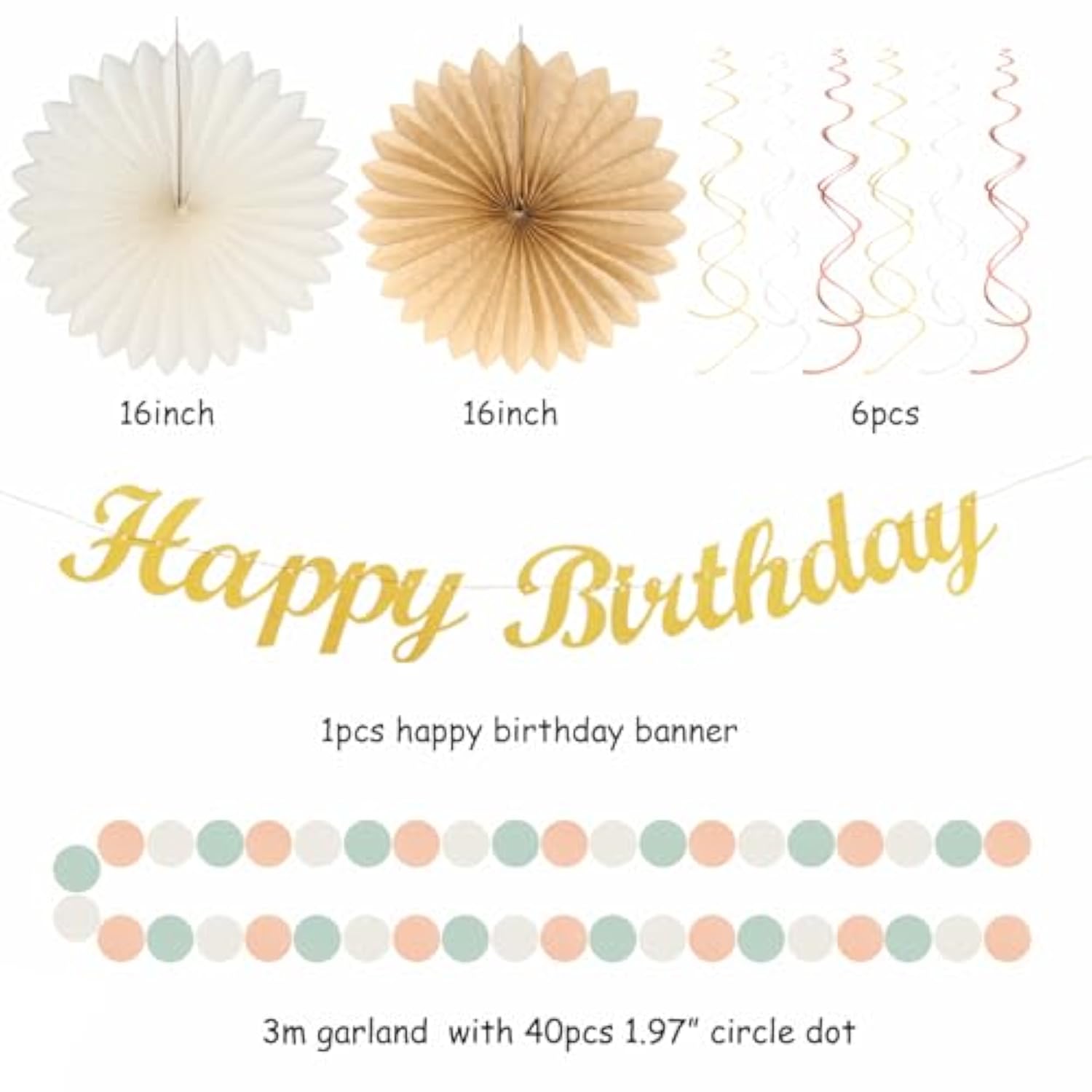 Sage Green & Blush Pink Boho Birthday Decor: 21-Piece Party Kit