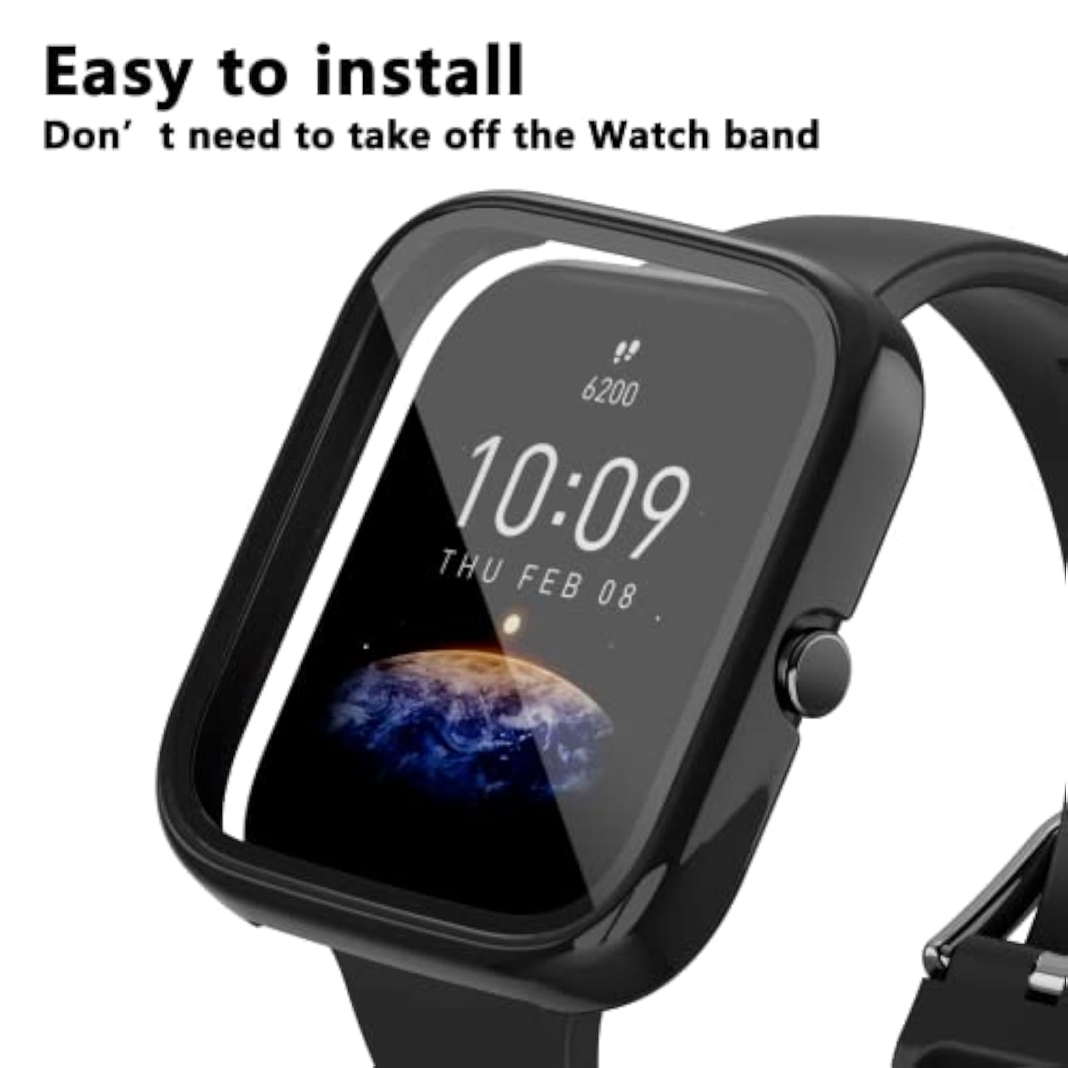 Screen Protector For Amazfit Bip 3/Pro, 2-Pack Hard Pc Bumper Full Face Cover Protective Case Accessories