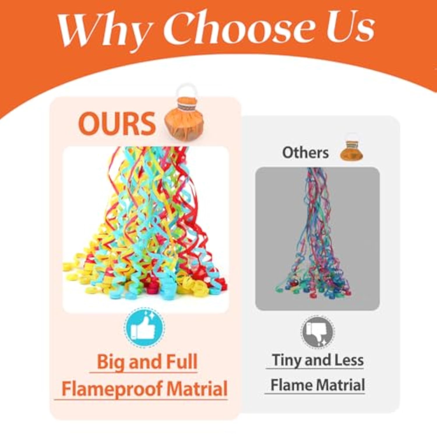 10pcs Colorful Streamer Poppers — No-Mess Confetti for Parties & Celebrations