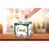 Safari Jungle Card Box - Wild Animal Collapsible Money Box Or Gift Box For Baby & Bride Shower, Birthday, Wedding Reception, Engagement Party, Graduation - 8"X8"X8" Party Favors Decorations Boxes(18)