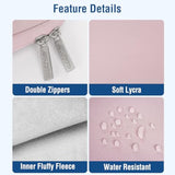 MOSISO 12.9 inch Tablet Sleeve Case for iPad Pro 13 M4 & iPad Air 13 M3 M2, iPad Pro 12.9 M2 M1 6/5th with Magic Keyboard&Smart Keyboard Folio, Neoprene Carrying Bag with Small Case, Pink