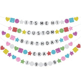 302Pcs Diy Friendship Bracelet Birthday Banner Customizable 6.6Ft Glitter Happy Birthday Sign For Celebrating Birthdays And Graduations Birth-Tay Era Tour Decorations