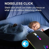Led Wireless Mouse, Slim Rechargeable Silent Portable Usb Optical 2.4G Wireles