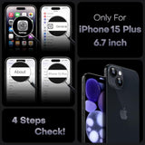 Magnetic iPhone 15 Plus Case with Full Camera Protection 6.7in Space Black