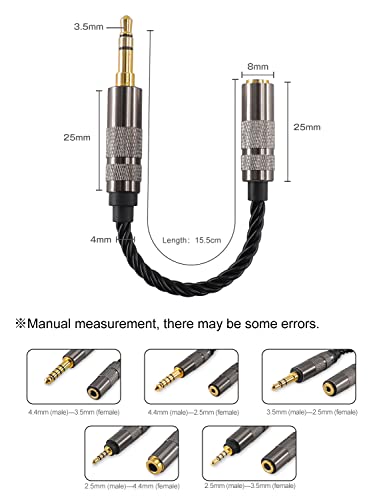 Headphone Adapter 3.5mm Male to 2.5mm Female Adapter for 2.5mm Cable Connected to 3.5mm Player Device High Stereo Audio Converter OFC Cable with