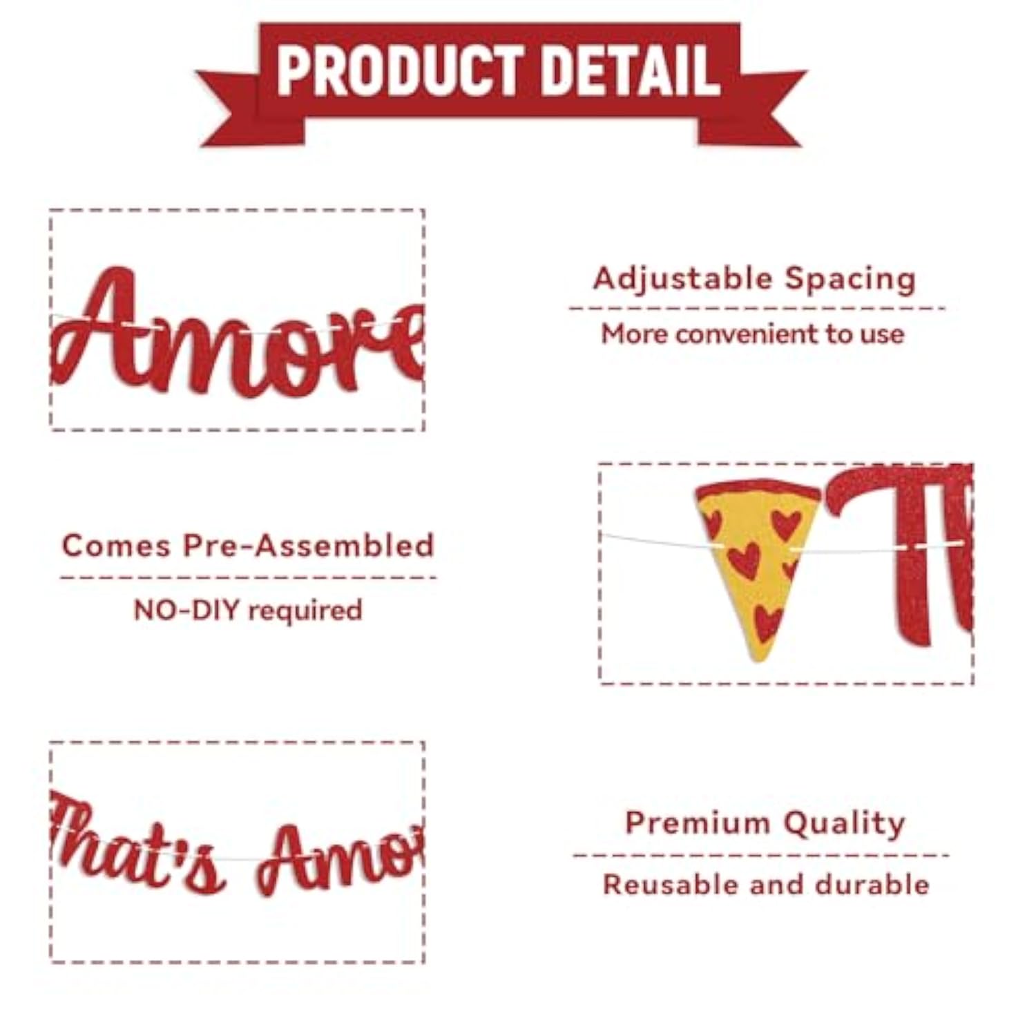 “That’s Amore” Banner — Italian Pizza-Themed Bridal Shower & Bachelorette Decor