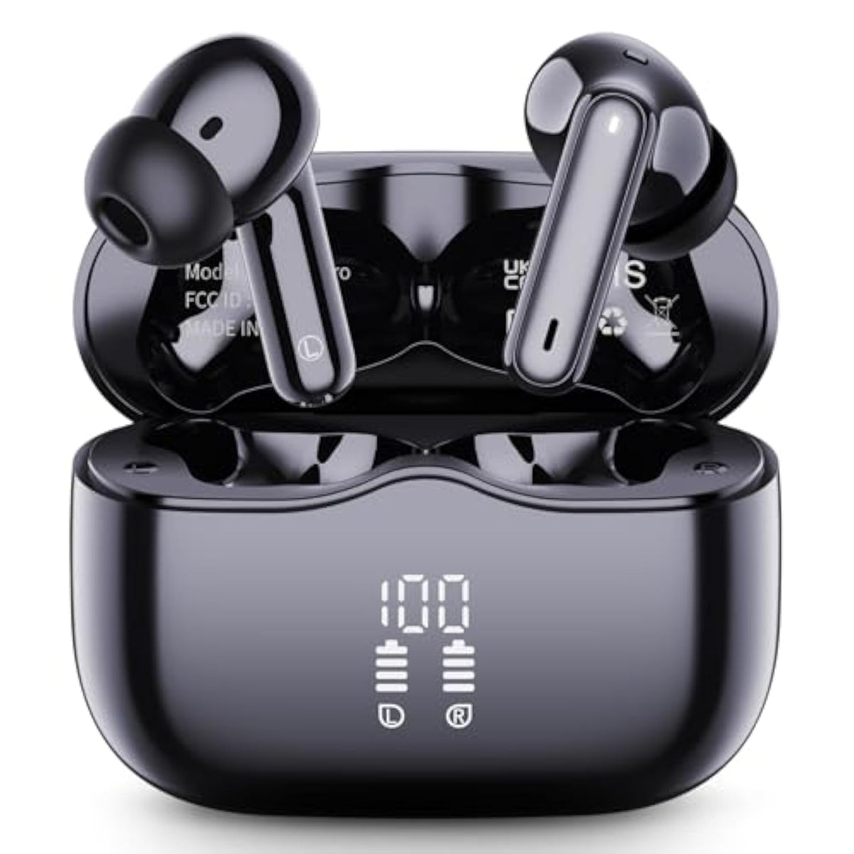 Wireless Earbuds, 2025 Bluetooth 5.4 Headphones In Ear With 4 Enc Noise Cancelling Mic, New Wireless Earphones Hifi Stereo Deep Bass 40H Playtime, Led, In-Ear Bluetooth Ear Buds Ip7 Waterproof, Usb-C