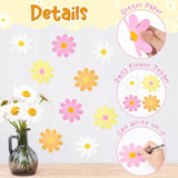 Spring Daisy Flower Paper Cutouts-100Pcs Glitter Daisy Flower Cutouts Decorations Diy Paper Cuts Party Decor For Spring Bulletin Board Boho Groovy Retro Themed Birthday Party Wall Decorations Favor