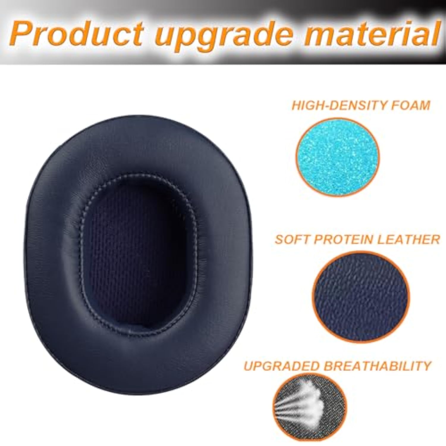 Replacement Ear Pads For Skullcandy Venue Wireless Anc, Headphones Ear Cushions Covers For Skullcandy Crusher Wireless/Evo/Hesh Anc/Evo/Crusher Anc Headset Accessories Ear Cups-Black. (Drak Blue)
