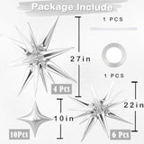 20 Pcs Silver Star & Spike Foil Balloons for Party Decorations