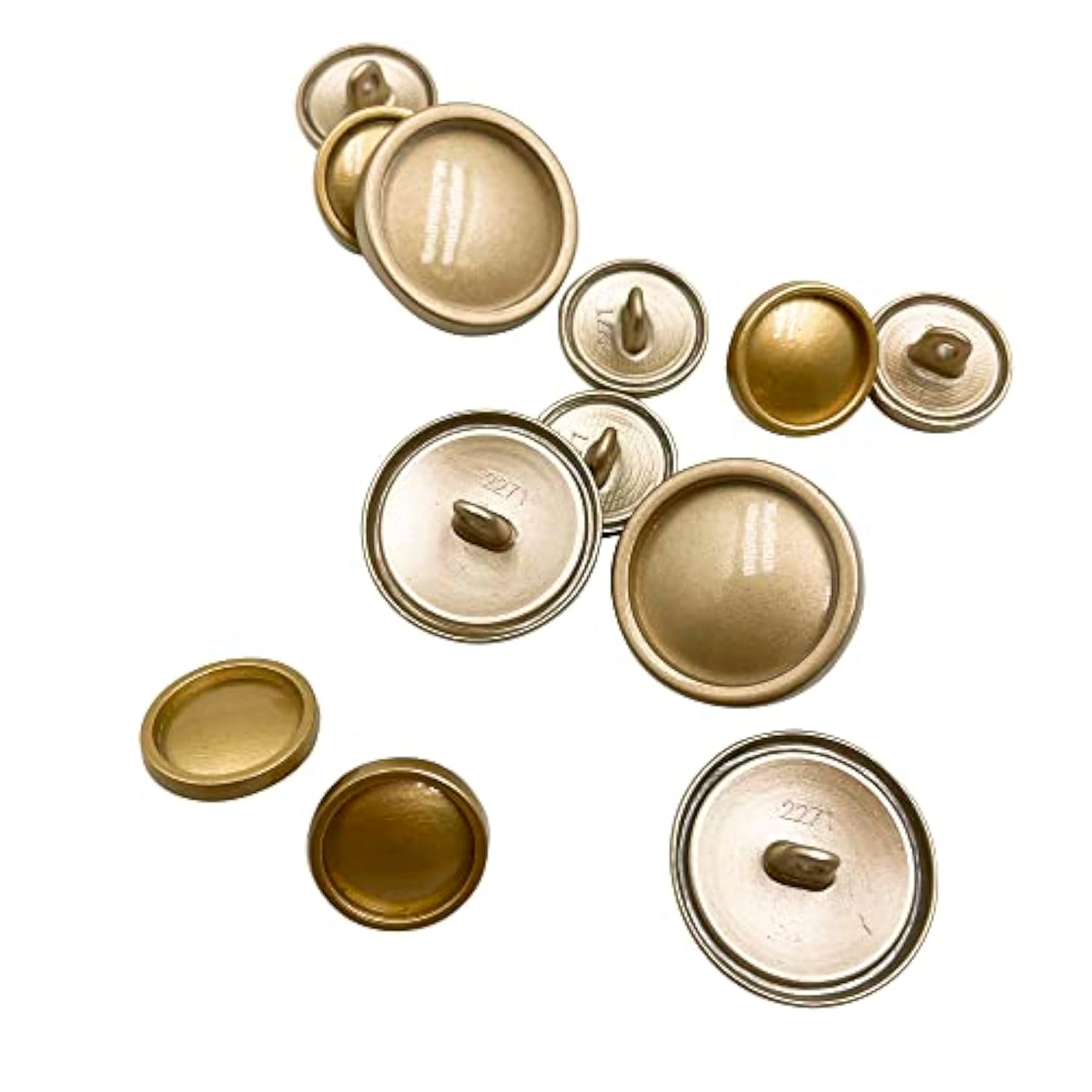 12Pcs Gold Antique Blazer Button Set,Retro Round Shank Button For Men