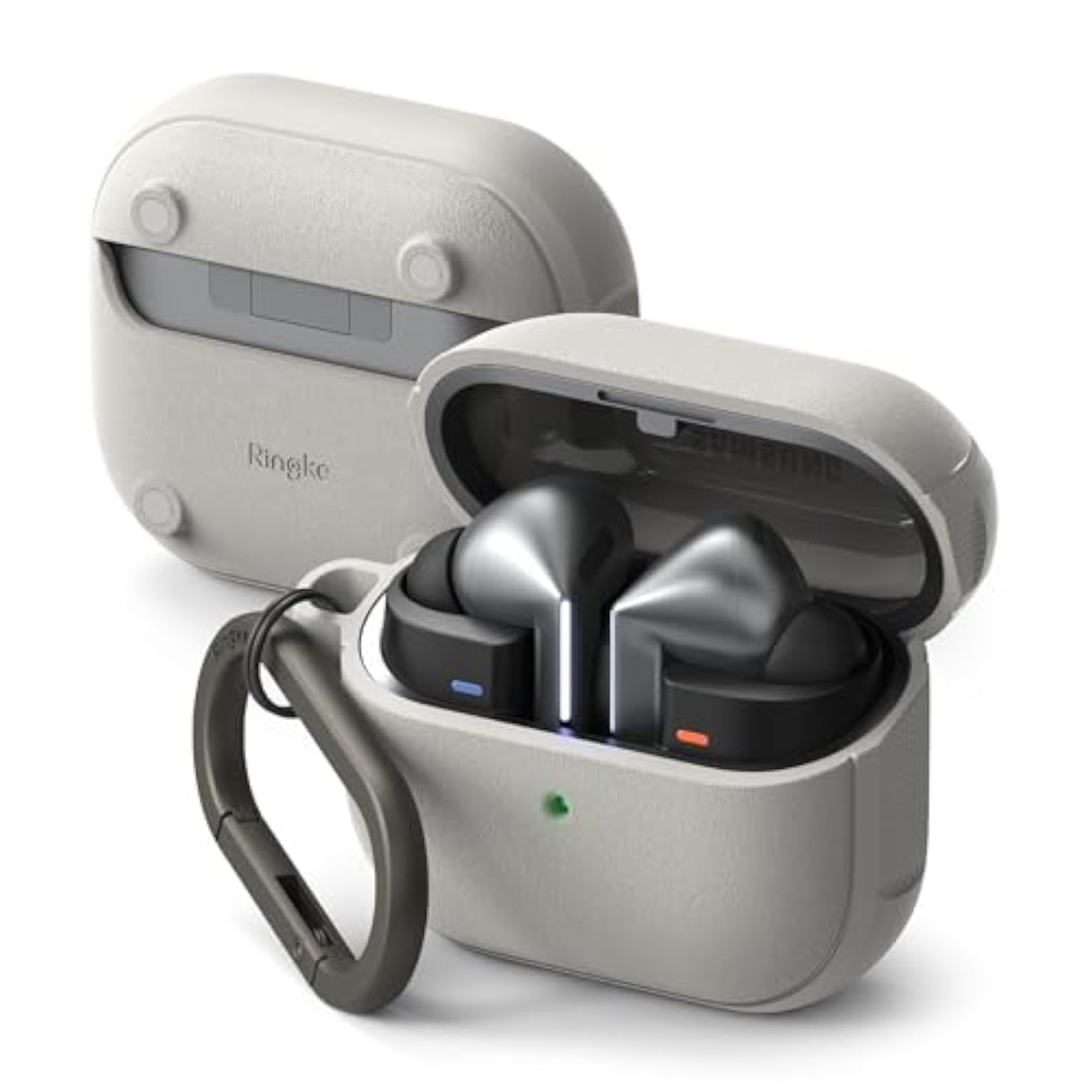 Ringke Onyx Magnetic Designed for Samsung Galaxy Buds 3 Pro & 3 & 3 FE Case [Compatible with MagSafe] Prevents Oily Smudges Feels Good in The Hand Non-Slip Cover - Warm Gray