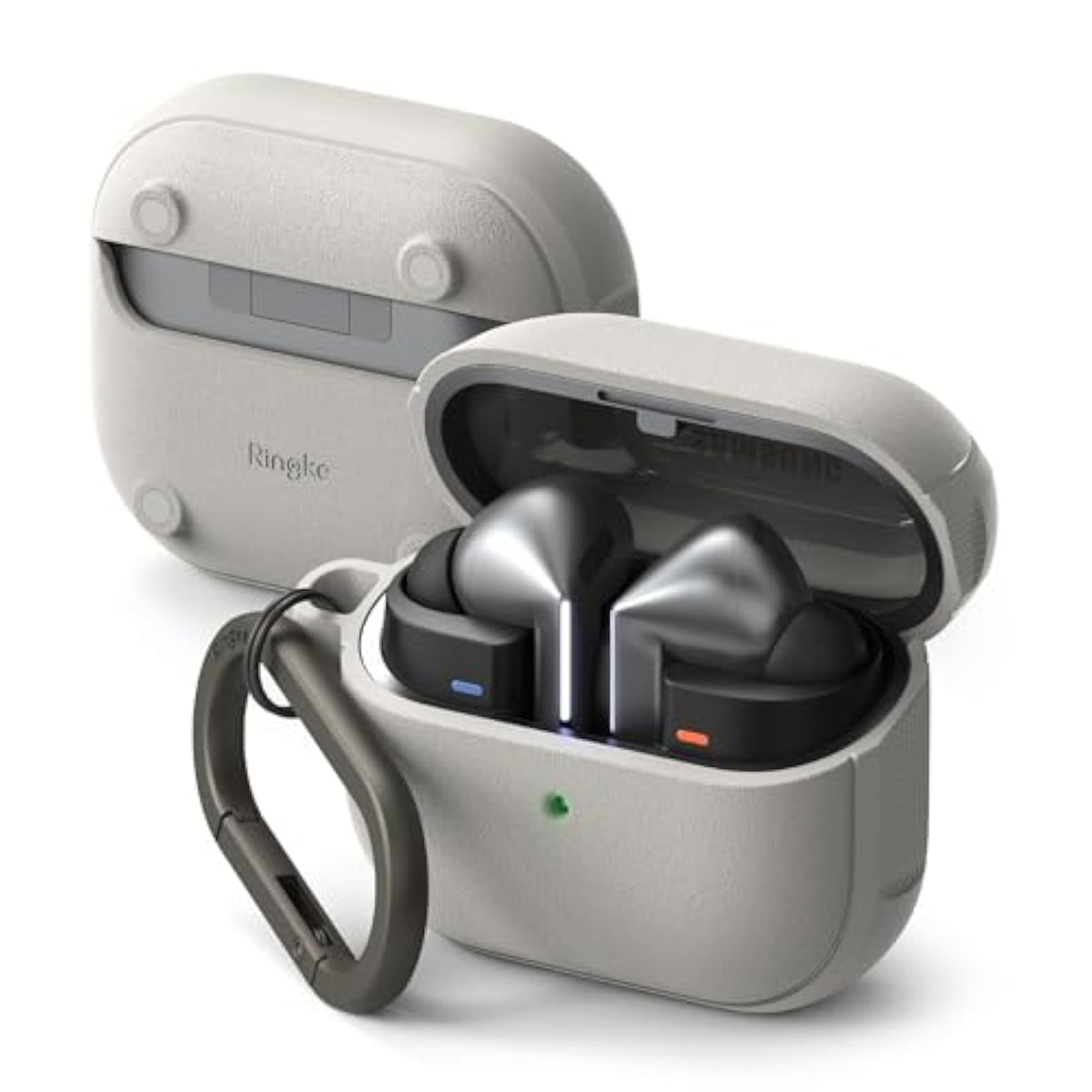 Ringke Onyx Magnetic Designed for Samsung Galaxy Buds 3 Pro & 3 & 3 FE Case [Compatible with MagSafe] Prevents Oily Smudges Feels Good in The Hand Non-Slip Cover - Warm Gray